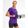imageWorkout Shirts for Women Lightweight HipLength Long Tshirts Dry Fit Short Sleeve Athletic Tops Gym Running Summer CasualPurple