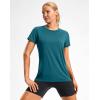 imageWorkout Shirts for Women Lightweight HipLength Long Tshirts Dry Fit Short Sleeve Athletic Tops Gym Running Summer CasualTeal