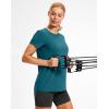 imageWorkout Shirts for Women Lightweight HipLength Long Tshirts Dry Fit Short Sleeve Athletic Tops Gym Running Summer CasualTeal
