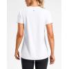 imageWorkout Shirts for Women Lightweight HipLength Long Tshirts Dry Fit Short Sleeve Athletic Tops Gym Running Summer CasualWhite