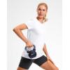 imageWorkout Shirts for Women Lightweight HipLength Long Tshirts Dry Fit Short Sleeve Athletic Tops Gym Running Summer CasualWhite