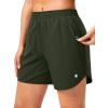 imageG Gradual 57 Athletic Running Shorts for Women 2 Zipper Pockets Lightweight Workout Gym Summer Dolphin Shorts with LinerArmy Green
