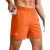 imageG Gradual Mens Athletic Running Shorts 759 Zipper Pocket Lightweight Workout Gym Quick Dry Shorts Golf Tennis HikingOrange