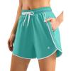 imageG Gradual Womens 5 Swim Shorts Zipper Pockets Quick Dry Board Shorts Bathing Suit Bottom with Liner Running Athletic ShortsMint Green