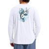 imageMens Sun Protection Shirts UPF 50 Rash Guard for Men Swim Long Sleeve Hiking Fishing Athletic Workout ShirtWhite Marlin