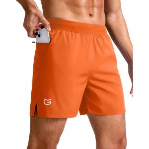 imageG Gradual Mens Athletic Running Shorts 759 Zipper Pocket Lightweight Workout Gym Quick Dry Shorts Golf Tennis HikingOrange