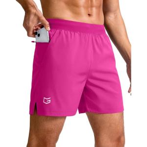 imageG Gradual Mens Athletic Running Shorts 759 Zipper Pocket Lightweight Workout Gym Quick Dry Shorts Golf Tennis HikingRose