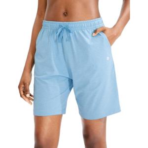 imageG Gradual Womens 7  9 Shorts with Deep Pockets Elastic Waist Bermuda Jersey Long Shorts for Woman Lounge WalkingBlue