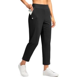 imageG Gradual Womens Pants Ankle 78 Golf Pants 3 Pockets Stretchy Travel Pants Inner Drawstring for Work Business CasualBlack