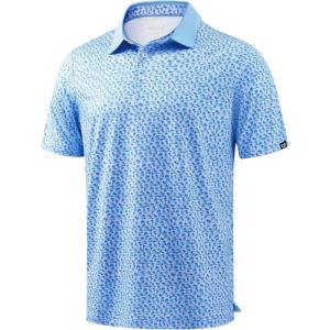 imageMens Golf Polo Shirts Dry Fit Performance Moisture Wicking Casual Print Golf Shirts for Men BreathableCoconut Tree