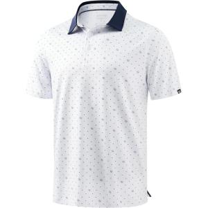 imageMens Golf Polo Shirts Dry Fit Performance Moisture Wicking Casual Print Golf Shirts for Men BreathableGolf Club Dot