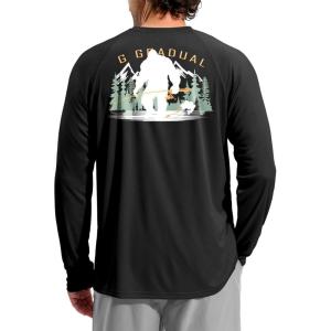 imageMens Sun Protection Shirts UPF 50 Rash Guard for Men Swim Long Sleeve Hiking Fishing Athletic Workout ShirtOrangutan