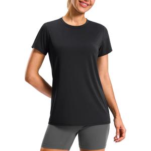 imageWorkout Shirts for Women Lightweight HipLength Long Tshirts Dry Fit Short Sleeve Athletic Tops Gym Running Summer CasualBlack