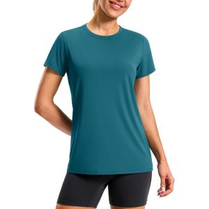 imageWorkout Shirts for Women Lightweight HipLength Long Tshirts Dry Fit Short Sleeve Athletic Tops Gym Running Summer CasualTeal