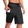 imageG Gradual Mens Swim Trunks with Compression Liner 79 Quick Dry Board Shorts Swimsuit Bathing Suit for Men Zipper PocketsBlack