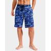 imageG Gradual Mens Swim Trunks with Compression Liner 79 Quick Dry Board Shorts Swimsuit Bathing Suit for Men Zipper PocketsBlue Camo