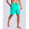 imageG Gradual Mens Swim Trunks with Compression Liner 79 Quick Dry Board Shorts Swimsuit Bathing Suit for Men Zipper PocketsCyan