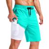 imageG Gradual Mens Swim Trunks with Compression Liner 79 Quick Dry Board Shorts Swimsuit Bathing Suit for Men Zipper PocketsCyan