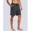 imageG Gradual Mens Swim Trunks with Compression Liner 79 Quick Dry Board Shorts Swimsuit Bathing Suit for Men Zipper PocketsDark Grey