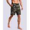 imageG Gradual Mens Swim Trunks with Compression Liner 79 Quick Dry Board Shorts Swimsuit Bathing Suit for Men Zipper PocketsGreen Camo