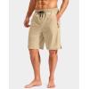 imageG Gradual Mens Swim Trunks with Compression Liner 79 Quick Dry Board Shorts Swimsuit Bathing Suit for Men Zipper PocketsKhaki