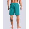 imageG Gradual Mens Swim Trunks with Compression Liner 79 Quick Dry Board Shorts Swimsuit Bathing Suit for Men Zipper PocketsLake Green