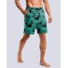 imageG Gradual Mens Swim Trunks with Compression Liner 79 Quick Dry Board Shorts Swimsuit Bathing Suit for Men Zipper PocketsLeaf