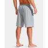 imageG Gradual Mens Swim Trunks with Compression Liner 79 Quick Dry Board Shorts Swimsuit Bathing Suit for Men Zipper PocketsLight Grey