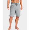 imageG Gradual Mens Swim Trunks with Compression Liner 79 Quick Dry Board Shorts Swimsuit Bathing Suit for Men Zipper PocketsLight Grey