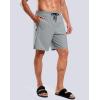 imageG Gradual Mens Swim Trunks with Compression Liner 79 Quick Dry Board Shorts Swimsuit Bathing Suit for Men Zipper PocketsLight Grey