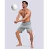 imageG Gradual Mens Swim Trunks with Compression Liner 79 Quick Dry Board Shorts Swimsuit Bathing Suit for Men Zipper PocketsLight Grey