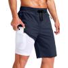 imageG Gradual Mens Swim Trunks with Compression Liner 79 Quick Dry Board Shorts Swimsuit Bathing Suit for Men Zipper PocketsNavy