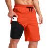 imageG Gradual Mens Swim Trunks with Compression Liner 79 Quick Dry Board Shorts Swimsuit Bathing Suit for Men Zipper PocketsOrange