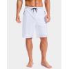 imageG Gradual Mens Swim Trunks with Compression Liner 79 Quick Dry Board Shorts Swimsuit Bathing Suit for Men Zipper PocketsWhite