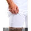 imageG Gradual Mens Swim Trunks with Compression Liner 79 Quick Dry Board Shorts Swimsuit Bathing Suit for Men Zipper PocketsWhite