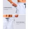 imageG Gradual Mens Swim Trunks with Compression Liner 79 Quick Dry Board Shorts Swimsuit Bathing Suit for Men Zipper PocketsWhite