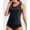 imageG Gradual Tankini Tops for Women High Neck Swim Top Racerback Bathing Suit Tops Modest Swimsuits Tank Top Only No BottomBlack