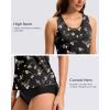 imageG Gradual Tankini Tops for Women High Neck Swim Top Racerback Bathing Suit Tops Modest Swimsuits Tank Top Only No BottomBlack Flower