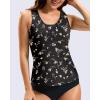 imageG Gradual Tankini Tops for Women High Neck Swim Top Racerback Bathing Suit Tops Modest Swimsuits Tank Top Only No BottomBlack Flower