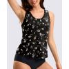 imageG Gradual Tankini Tops for Women High Neck Swim Top Racerback Bathing Suit Tops Modest Swimsuits Tank Top Only No BottomBlack Flower