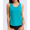 imageG Gradual Tankini Tops for Women High Neck Swim Top Racerback Bathing Suit Tops Modest Swimsuits Tank Top Only No BottomBright Cyan