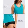 imageG Gradual Tankini Tops for Women High Neck Swim Top Racerback Bathing Suit Tops Modest Swimsuits Tank Top Only No BottomBright Cyan