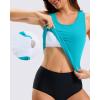 imageG Gradual Tankini Tops for Women High Neck Swim Top Racerback Bathing Suit Tops Modest Swimsuits Tank Top Only No BottomBright Cyan