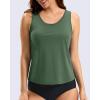 imageG Gradual Tankini Tops for Women High Neck Swim Top Racerback Bathing Suit Tops Modest Swimsuits Tank Top Only No BottomGreen