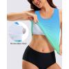 imageG Gradual Tankini Tops for Women High Neck Swim Top Racerback Bathing Suit Tops Modest Swimsuits Tank Top Only No BottomGreenYellow Gradient