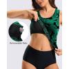 imageG Gradual Tankini Tops for Women High Neck Swim Top Racerback Bathing Suit Tops Modest Swimsuits Tank Top Only No BottomLeaf