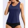 imageG Gradual Tankini Tops for Women High Neck Swim Top Racerback Bathing Suit Tops Modest Swimsuits Tank Top Only No BottomNavy