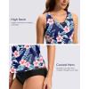 imageG Gradual Tankini Tops for Women High Neck Swim Top Racerback Bathing Suit Tops Modest Swimsuits Tank Top Only No BottomNavy Flower