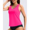 imageG Gradual Tankini Tops for Women High Neck Swim Top Racerback Bathing Suit Tops Modest Swimsuits Tank Top Only No BottomRose