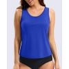 imageG Gradual Tankini Tops for Women High Neck Swim Top Racerback Bathing Suit Tops Modest Swimsuits Tank Top Only No BottomRoyal Blue